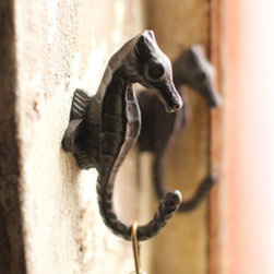 Cast Iron Seahorse Wall Hooks - Set of 2 - Wall Hooks