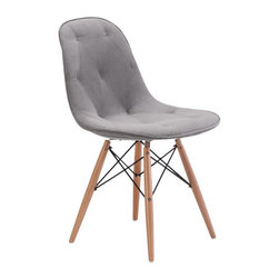 ZUO Probability Gray Velour Side Chair - Dining Chairs