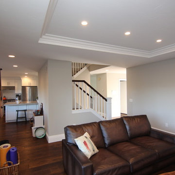 AFTER - New ceiling and upgraded stair railing