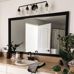 Frame My Mirror - Meade Framed Wall Mirror, Black, 28"x48" - Brushed metallic tones are paired with the unpretentious lines of the Meade to create a contemporary framed mirror. The shallow depth of the Meade makes this an ideal choice for areas with limited space.