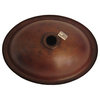 Miseno MNO-NA300 Oval 14" Copper Drop-In Bathroom Sink - Hand-Hammered Antique