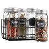 Country Chic Spice Jar Set with Rack