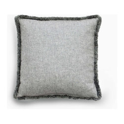 Decorative Throw Pillows, Grey Flannel with trim - Decorative Pillows