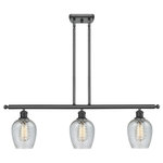 Innovations Lighting - 3-Light Salina 36" Island Light, Matte Black, Glass: Clear Spiral Fluted - A truly dynamic fixture, the Ballston fits seamlessly amidst most decor styles. Its sleek design and vast offering of finishes and shade options makes the Ballston an easy choice for all homes.