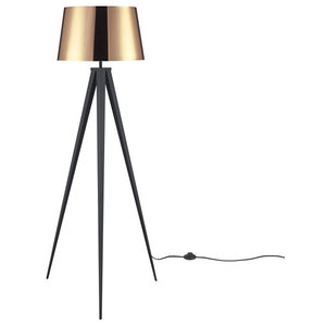 Rosa Gold Floor Lamp Rosa Gold Marble Crystal And Silver Body White Shade Contemporary Floor Lamps By Stylecraft Home Collection Houzz