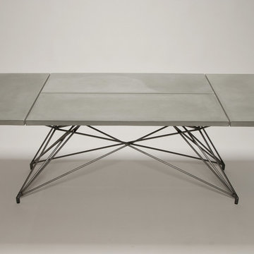 Concrete and Steel MCM Mid Century Modern Dining Table