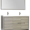 The Modern 57" Double Modern Bathroom Vanity, Gray, Without Mirror