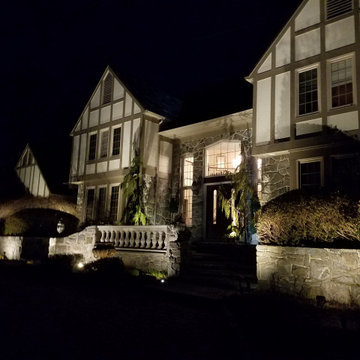 Lighting makes for a powerful statement on this gorgeous home