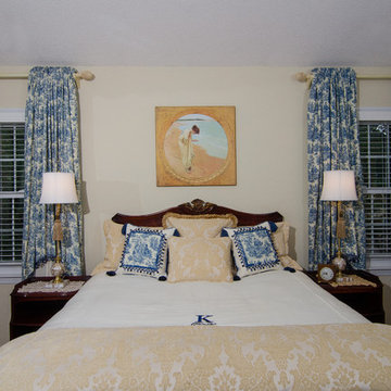 Master Bedroom - Family Heirlooms & Custom Window Treatments