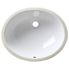 12"X15"X7.5" Porcelain Oval Undermount Bathroom Vanity Sink