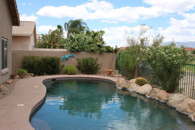 Mid-sized trendy pool photo in Phoenix