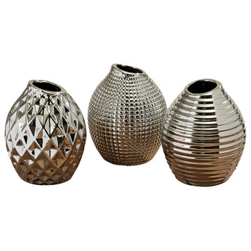 Iconic Scandinavian Style Vases, Set of 3, 5 1/8" High