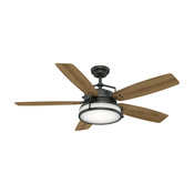Casablanca 56" Caneel Bay Ceiling Fan With Light Kit & Wall Control, Aged Steel