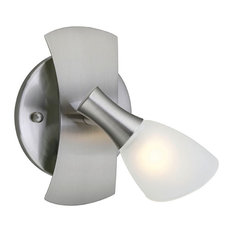 Wall Light With Matte Nickel Finish and White Glass