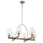 Minka Lavery - Birnamwood 6-Light Chandelier in Koa Wood with Pewter & Clear Glass - Stylish and bold. Make an illuminating statement with this fixture. An ideal lighting fixture for your home.&nbsp