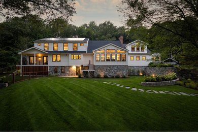 This is an example of a farmhouse landscaping in Boston.