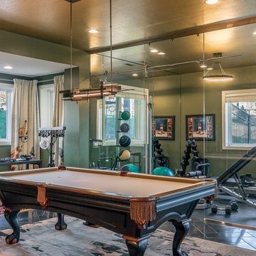 Global Eclectic Billiard Area and Home Gym
