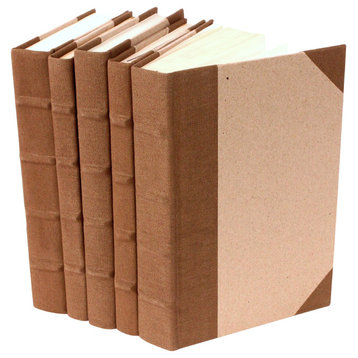 Canvas Collection Books, Brown, Set of 5