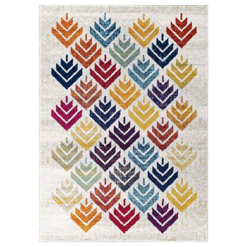 Entourage Florin Abstract Floral 5x8 Area Rug, Multicolored