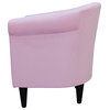 Contemporary Accent Chair, Bucket Design With Microfiber Seat, Blush Pink