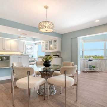 Coastal Dining Area Staging With Waterfront Views — Lido Key Condo