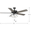 AirPro 52" Matte Black 5-Blade AC Motor Transitional Ceiling Fan With Light