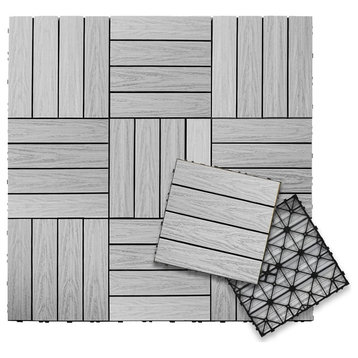 1'x1' Quick Deck Outdoor Composite Deck Tile, Icelandic Smoke White