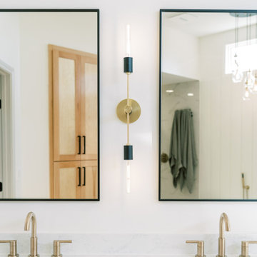 Warm Modern Primary Bathroom Remodel in Olathe
