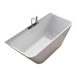 ADM Bathroom Design - ADM Rectangular Freestanding Bathtub, Glossy White, 70.8" - Bathtubs