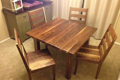 Circle Sawn Walnut Table and Chairs