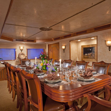 Commercial Custom Bar and Custom Dining Room Set on a Yacht