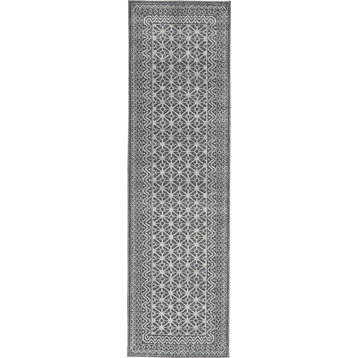 Nourison Palermo PMR02 Rug 2'3"x10' Charcoal/Silver Rug