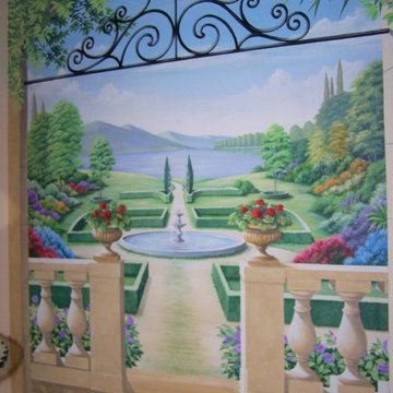 Dining room trompe l'oeil mural