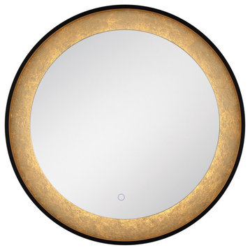 Gold Leaf Edge Lit LED Round Mirror