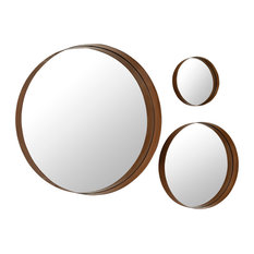 3 Piece Mirror Set Mirrors Houzz Walker Edison Furniture Company We Banded Round Copper Mirrors 3 Piece Set