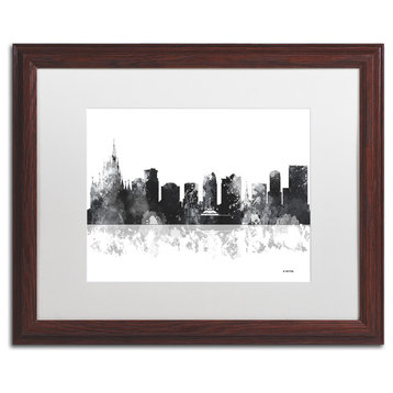 Watson 'Orlando Florida Skyline BG-1' Art, Wood Frame, 16"x20", White Matte