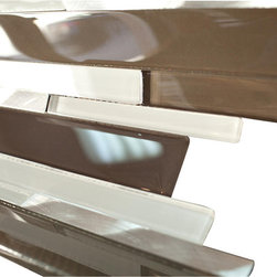 Silver Land Brown Glass and Marble Aliminum Stone Glass Mosaic Tile Random Z Pat - Home Accessories & Decor