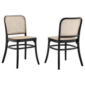 Winona Wood Dining Side Chair Set of 2, Black