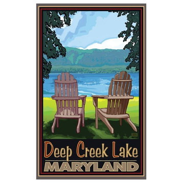 Joanne Kollman Deep Creek, Maryland Adirondack Chairs Art Print, 24"x36"
