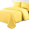 3-Piece 100% Cotton Solid Yellow Duvet Cover Set