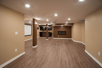 Inspiration for a transitional basement remodel in Other
