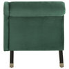 Karen Velvet Chaise W/ Pillow Emerald/ Espresso