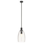 Kichler - Kichler Lakum 1 Light Pendant Classic, Black - The 1-light pendant in Black from the Lakum collection combines a delicately styled glass shade with a spindle socket and head, a look made popular in antique wooden bedposts and table legs. The result is an oversized pendant style that works in variety of decors.