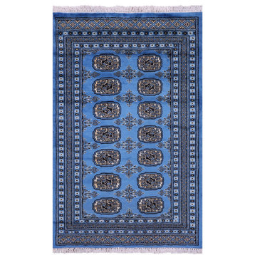 2' 7" X 4' 2" Hand Knotted Silky Bokhara Rug - Q21802