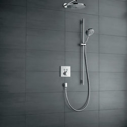 Hansgrohe ShowerSelect Square Thermostatic 2-Function Trim - Showerheads And Body Sprays