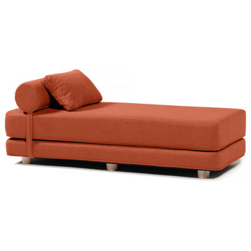 Jaxx Avida Daybed, Fold Out Queen Sleeper / Lounger Premium Boucle, Boucle Terra Cotta