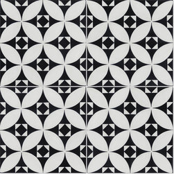 Villa Lagoon Tile - Saint Mark's Black/White Morning Handcrafted Cement Tile, Sample - Wall And Floor Tile