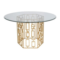 WORLDS-AWAY - Jackson Gold Leaf Dining Table-54" - Dining Tables