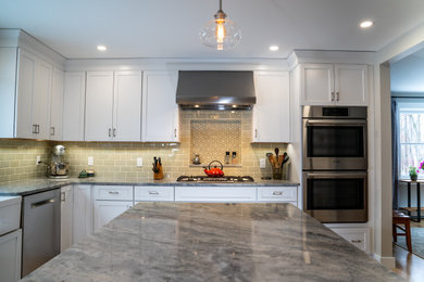 Example of a trendy kitchen design in Boston
