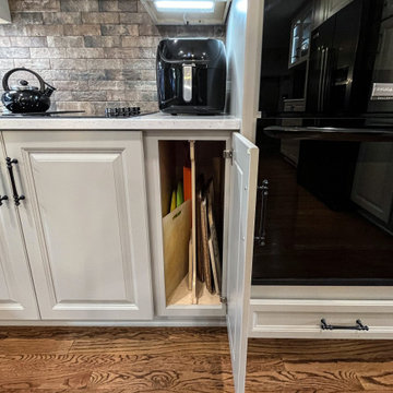 Two Tone White and Wood Kitchen